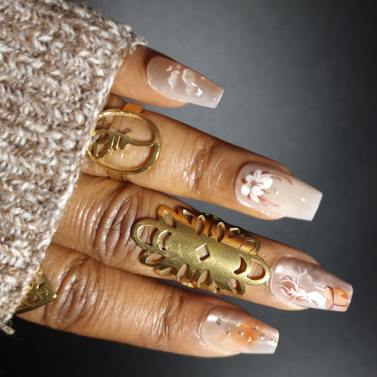 Golden Forest (Medium) - Press On Nails