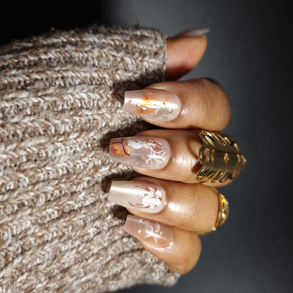 Golden Forest (Medium) - Press On Nails