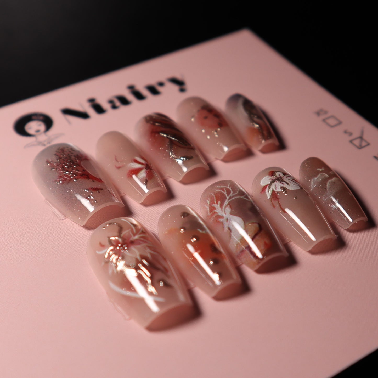 Golden Forest (Medium) - Press On Nails