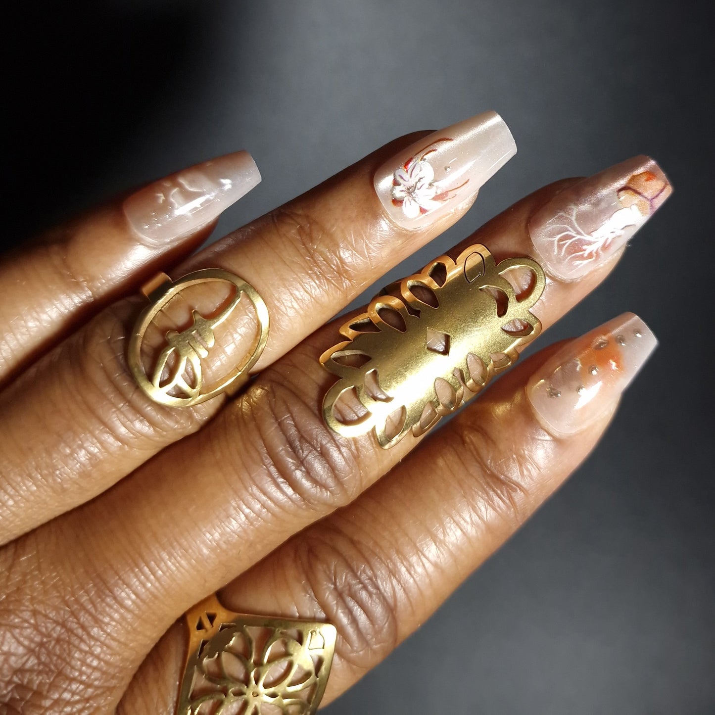 Golden Forest (Medium) - Press On Nails