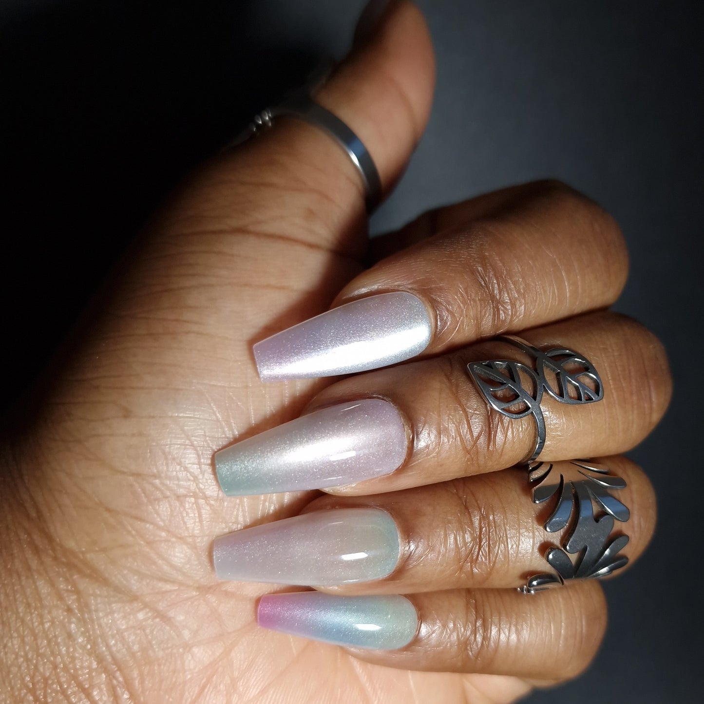 Holographic Cloud - Press On Nails