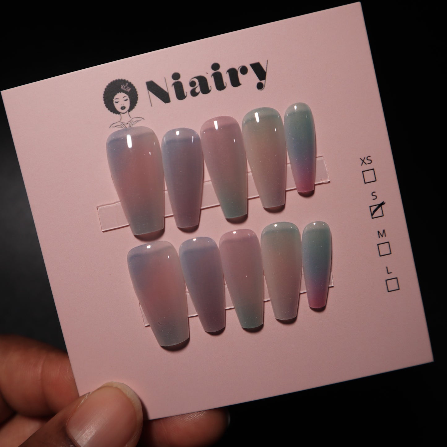 Holographic Cloud - Press On Nails