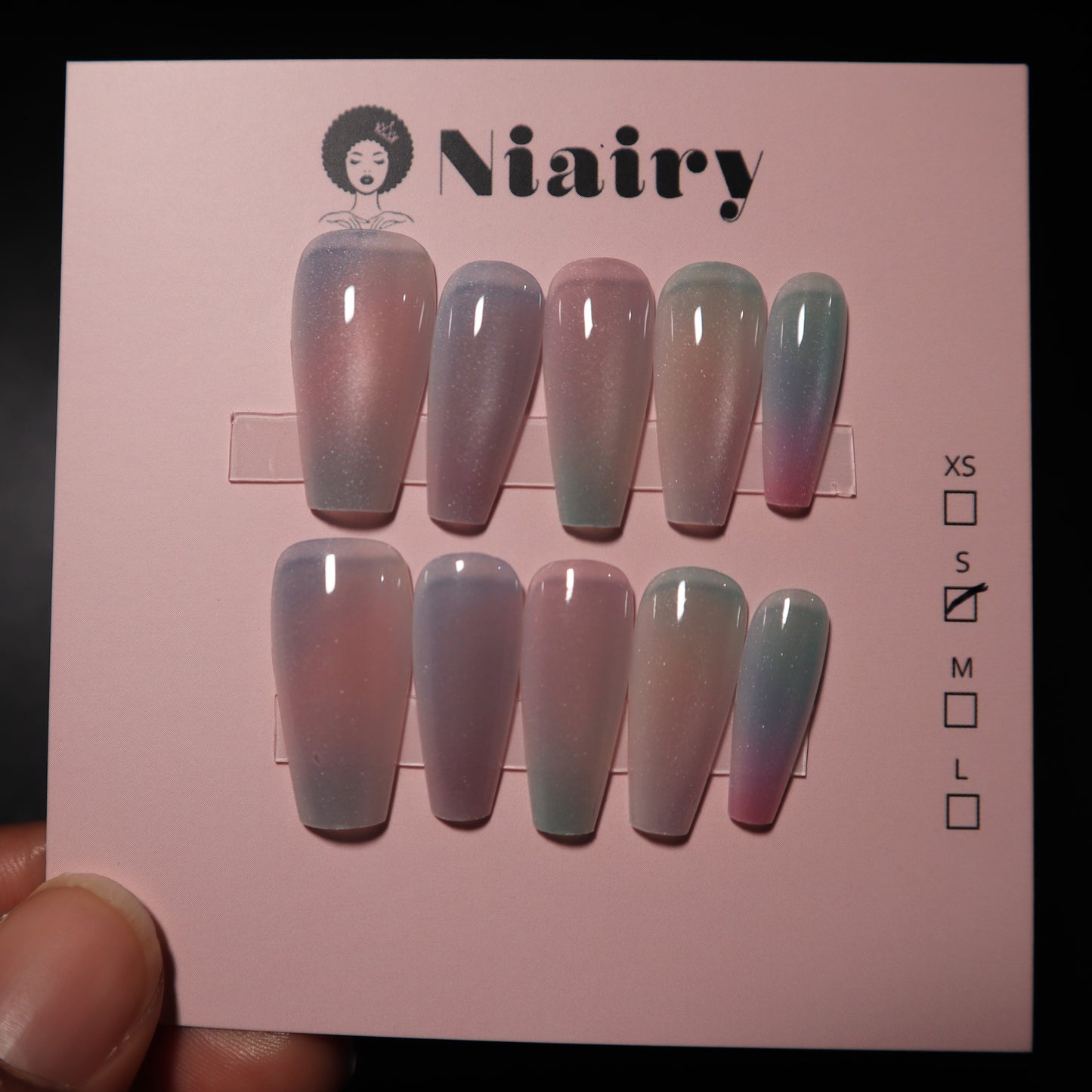 Holographic Cloud - Press On Nails