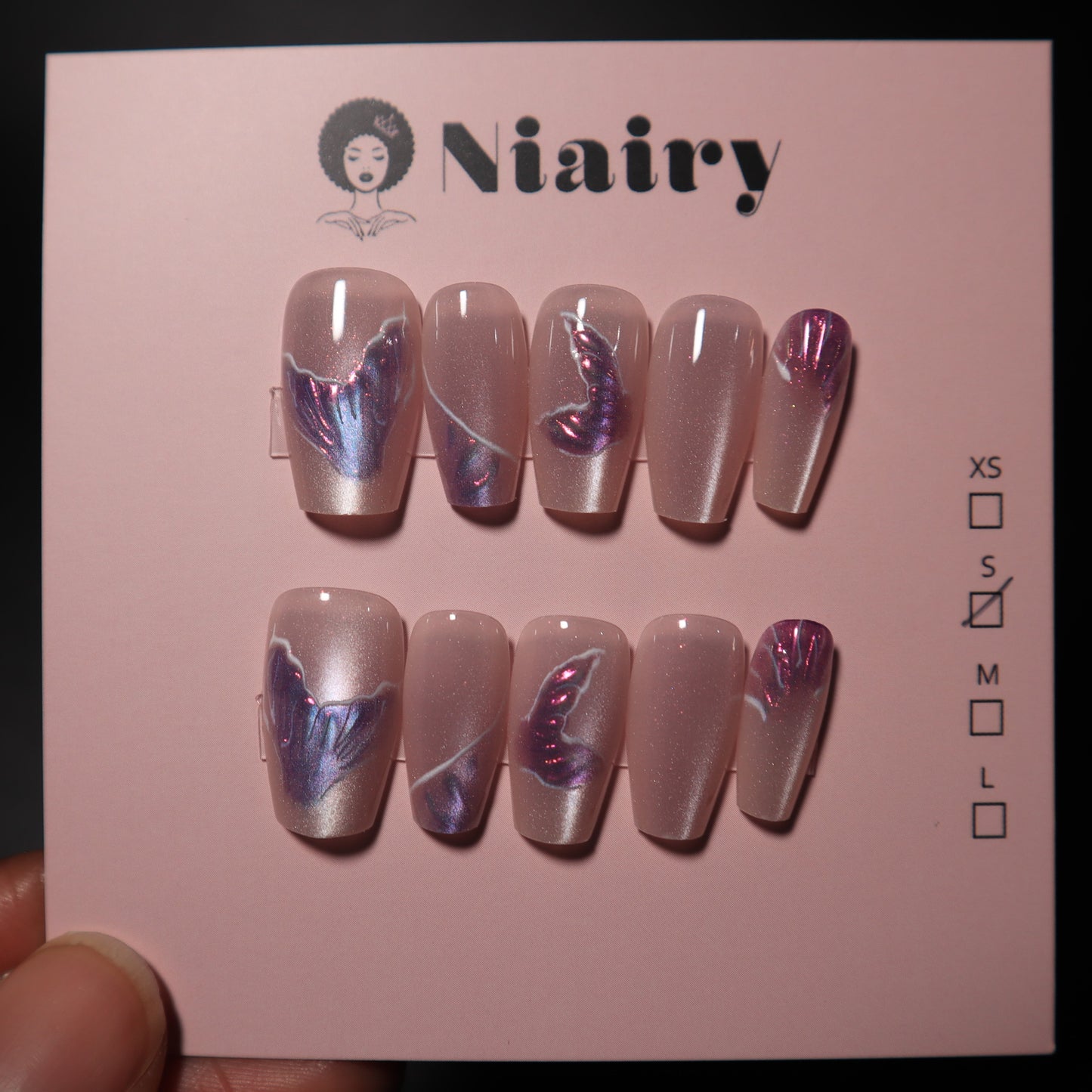 Mermaid Glow (Long) - Press On Nails