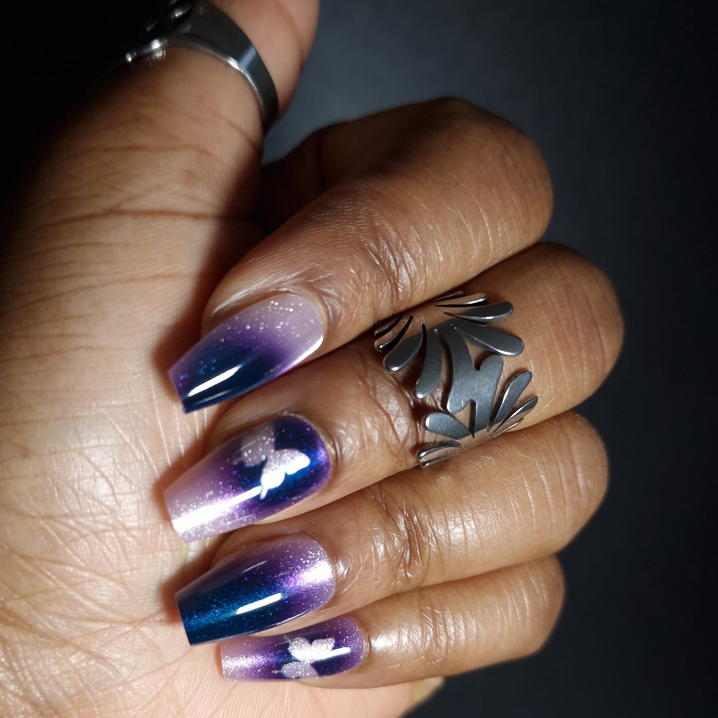 Midnight Bloom - Press On Nails